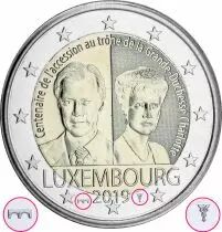 Luxembourg 2 EUROS COMM&Eacute;MO BU LUXEMBOURG 2019 - 100 ans de l\'accession au tr&ocirc;ne de la Grande-Duchesse Charlotte