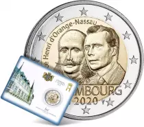 Luxembourg 2 EUROS COMM&Eacute;MO BU LUXEMBOURG 2020 COINCARD - 200 ans du Prince Henri d\'Orange-Nassau