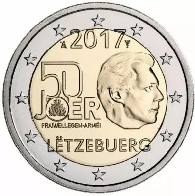 Luxembourg 2 Euros Comm�mo. LUXEMBOURG 2017 - 50 ans Service Militaire