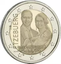 Luxembourg 2 EUROS COMM&Eacute;MO LUXEMBOURG 2020 - Naissance du Prince Charles Version Hologramme