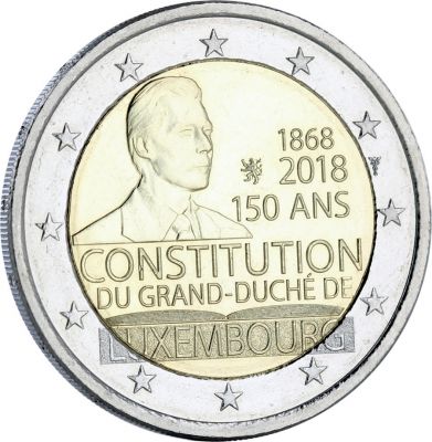 Luxembourg 2 EUROS COMMMO. UNC LUXEMBOURG 2018 - 150 ANS CONSTITUTION