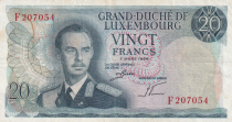 Luxembourg 20 Francs Grand Duc Jean - Paysage - 07-03-1966 - Lettre F - P.54
