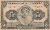 Luxembourg 5 Francs Grand Duchess Charlotte - 1944 - F