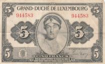 Luxembourg 5 Francs Grand Duchess Charlotte - 1944 - Number 944583
