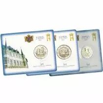 Luxembourg Lot des 3 x 2 Euros COINCARD Luxembourg - 40 ans de mariage du Grand-Duc Henri + 100 ans du Pince Jean + 40 ans de ma