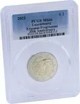 Luxembourg Pi&egrave;ce 2 Euros Comm&eacute;mo. BU LUXEMBOURG 2022 - 35 ans du Programme ERASMUS - PCGS MS66