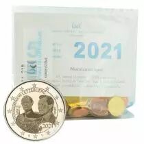 Luxembourg Sachet  5 X S&eacute;rie Euro Luxembourg 2021 + 2 EUROS COMM&Eacute;MO LUXEMBOURG 2021 - 100 ans du Prince Jean Version hologramme\ 