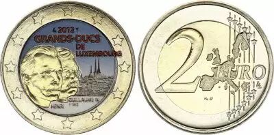 Luxembourgo 2 Euros - Grand-Duc Guillaume - Colorised - 2012