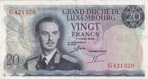 Luxembourgo 20 Francs Grand Duc Jean - 07-03-1966 - Lettre G - P.54