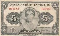 Luxembourgo 5 Francs Grand Duchess Charlotte - 1944 - Number 944583