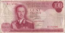Luxemburg 100 Francs - Grand Duke Jean - 1970 -  Letter B - F - P.56