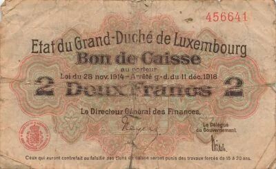 Luxemburg 2 Francs - Cashier Voucher - ND (1919) - P.28