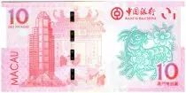 Macao 10 Patacas Année de la Chèvre - Bank of China - 2015