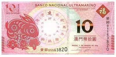Macao 10 Patacas Ann�e du Lapin - BNU - 2023 - Neuf