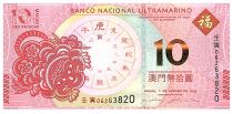 Macao 10 Patacas Année du Tigre - BNU - 2022 - Neuf