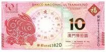 Macao 10 Patacas Rabbit\'s year - BNU 2023 - UNC