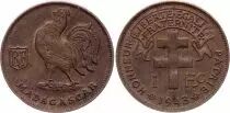 Madagascar  1 franc Madagascar - Pretoria, coq - 1943