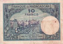 Madagascar 10 Francs - Type 1926  - ND(1948-57) - Serial E.1349 - VF - P.36