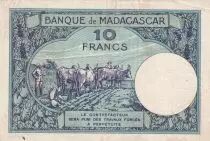 Madagascar 10 Francs - Type 1926  - ND(1948-57) - Serial E.1349 - VF - P.36