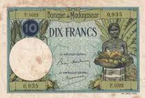 Madagascar 10 Francs - Type 1926  - ND(1948-57) - Serial F.1023 - VF - P.36
