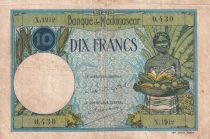 Madagascar 10 Francs - Type 1926  - ND(1948-57) - Serial X.1912 - F to VF - P.36