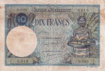 Madagascar 10 Francs - Type 1926  - ND(1948-57) - Série D.1569 - TB - P.36