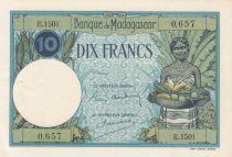 Madagascar 10 Francs Type 1926  - ND(1937-1947) - Serial E.1501 - XF