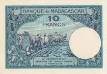 Madagascar 10 Francs Type 1926  - ND(1937-1947) - Serial E.1501 - XF