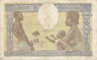Madagascar 100 Francs Famille, Agriculture et Industrie
