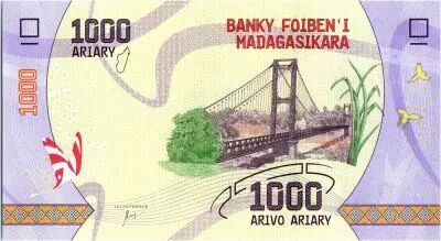 Madagascar 1000 Ariary - Bridge - 2017