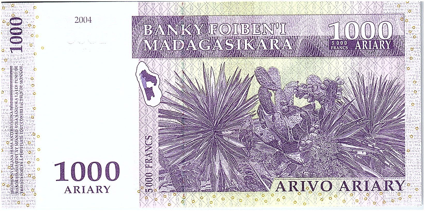 UNC 1000 Francs Details about   Madagascar 