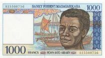 Madagascar 1000 Francs - ND (1994-1996) - P.76