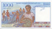 Madagascar 1000 Francs Fisherman, boats