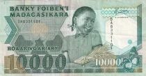 Madagascar 10000 Francs - Girl - Rice Harvest - ND (1988-1994) - DA Series