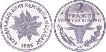 Madagascar 2 Francs - 1965 - Test Strike - Madagascar Republic