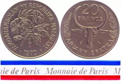Madagascar 20 Francs - 1970 - Essai
