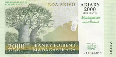 Madagascar 2000 Ariary - Baobabs - Landscape -2008 - P.93 - UNC