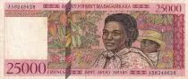 Madagascar 25000 Francs - Woman and child - Agriculture - ND (1998) - Serial A - P.82