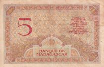 Madagascar 5 Francs - Déesse Junon - 1937 - Sign. Chaudun - Série G.2728 - TTB - P.35