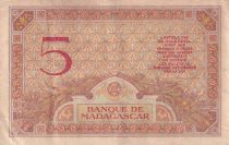 Madagascar 5 Francs - Goddess Juno - 1937 - Sign. Chaudun - Serial Z.2585  - VF - P.35