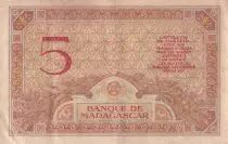 Madagascar 5 Francs - Goddess Juno - 1937 - Sign. Chaudun - Serial Z.2585  - VF - P.35