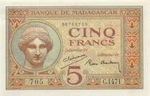 Madagascar 5 Francs - ND (1937-1947) - P.35b