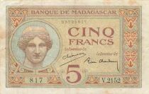 Madagascar 5 Francs - ND (1937-1947) - P.35b