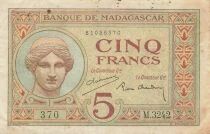 Madagascar 5 Francs - ND (1937-1947) - P.35b