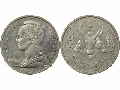 Madagascar 5 Francs, Trial Strike - 1953 Paris