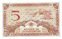 Madagascar 5 Francs Goddess Juno - 1937 - Serial B.2983