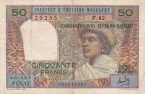 Madagascar 50 Francs - Femme à chapeau - ND (1969) - Série F.42 - P.61
