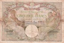 Madagascar 50 Francs - Minerve - Allégorie de la Science - ND (1937-1947) - Série L.152 - Kol.810b