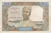 Madagascar 50 Francs - Woman and Hat - 1969 - Serial A.7 - F - P.61