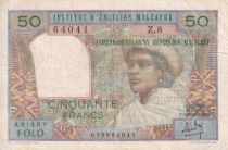 Madagascar 50 Francs - Woman and Hat - 1969 - Serial Z.8 - F - P.61